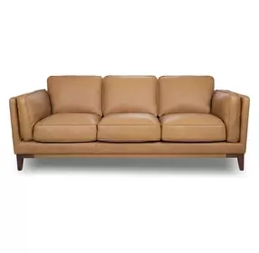 Prescott Carmel Saddle Leather Living Room Set