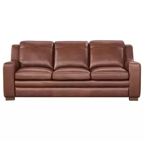 Finnley Brown Auburn Leather Living Room Set