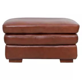 Tatum Brown Leather Upholstered Rectangular Ottoman