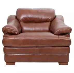 Tatum Brown Leather Upholstered Accent Chair