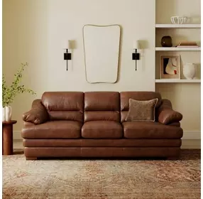Tatum Brown Leather 94" Sofa