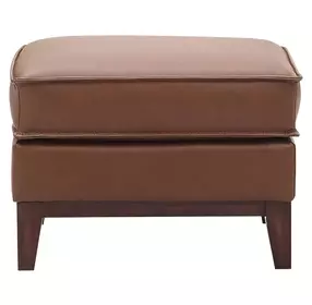 Weston Highland Saddle Leather Upholstered Rectangular Ottoman