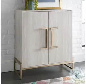 Larkin Faux Marble And Copper Wine Cabinet