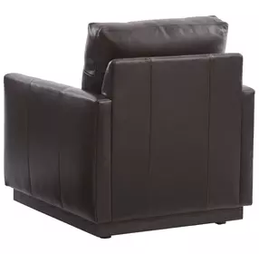 Meadow View Brown Leather Upholstered Swivel Accent Chair by Barclay Butera