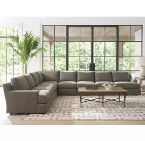 Millington Green Leather 4 Piece Modular Sectional by Barclay Butera