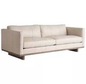 Sunset Key Cream Leather Brixton Living Room Set
