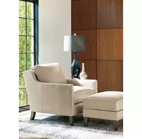 Turin Ariana Beige Leather Upholstered Lounge Chair