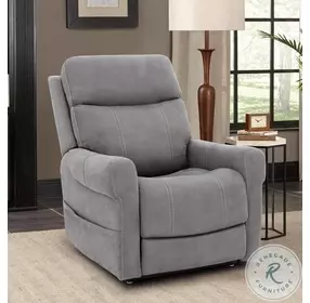 Lloyd Stonewash Dove Performance Fabric Power Lift Recliner with Power Headrest And Lumbar