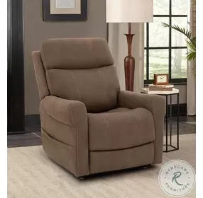 Lloyd Stonewash Granite Performance Fabric Power Lift Recliner with Power Headrest And Lumbar