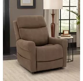 Lloyd Stonewash Granite Performance Fabric Power Lift Recliner with Power Lumbar and USB Charging
