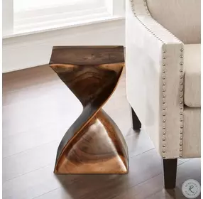 Paloma Natural Wood Glaze Accent Side Table