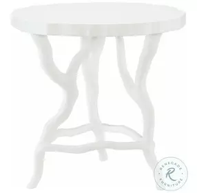 Arbor Chalky White Round Chairside Table