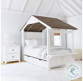 Lodge Cookies and Cream Twin Storage Bed with Full Roof