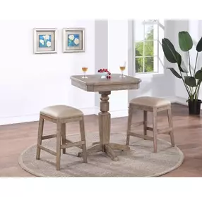 Logans Point Beige Upholstered Saddle Backless Barstool