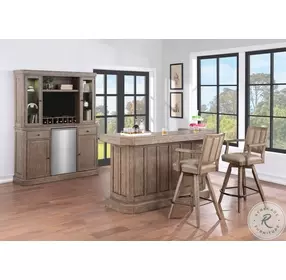 Logan's Pointe Warm Distressed Chestnut Swivel Bar Stool