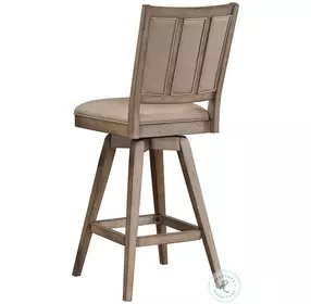 Logan's Pointe Warm Distressed Chestnut High Back Swivel Bar Stool