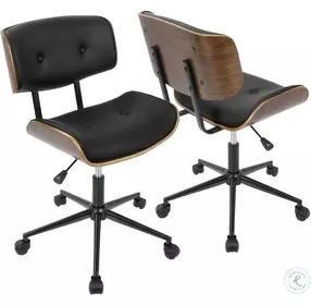 Lombardi Walnut And Black Adjustable Office Chair