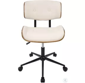 Lombardi Walnut And Cream Adjustable Office Chair
