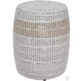 Loom Taupe White Flat Rope And Stripe Accent Table