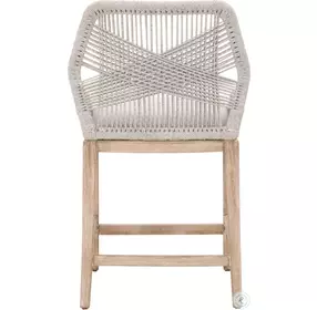 Loom Performance Pumice And Taupe White Flat Rope Counter Height Stool