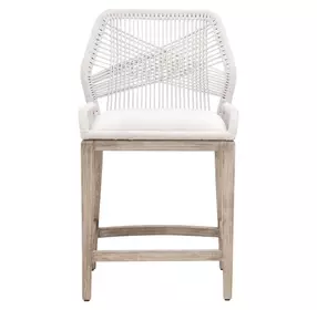 Loom White Upholstered Counter Height Stool Set of 2