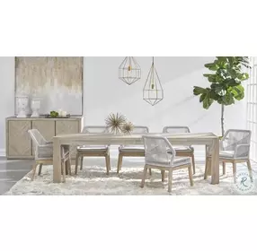 Loom Performance Pumice And Taupe White Flat Rope Dining Chair Set Of 2