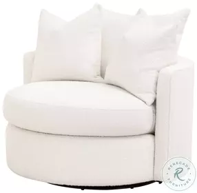 Lourne LiveSmart Boucle Snow Performance Fabric Swivel Chair