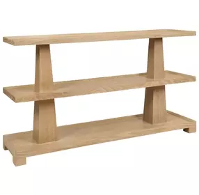 Lowen Cerused Oak 3 Tier Column Sofa Table