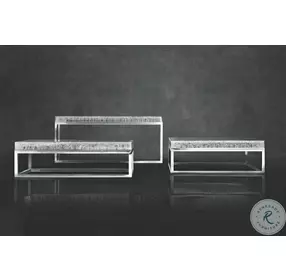 Arctic Clear And Polished Stainless Steel Console Table