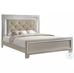 Glamour Champagne Upholstered Panel Bedroom Set