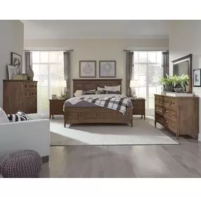 Bay Creek Toasted Nutmeg 7 Drawer Dresser with Rectangular Mirror