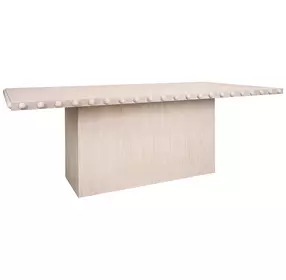 Lucian White Oak 85.75" Dining Table With Studded Edge Top And Tapered Base