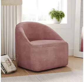 Lulu Red Upholstered 360 Swivel Accent Chair