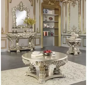 Sorina Antique Gold Round Cocktail Table