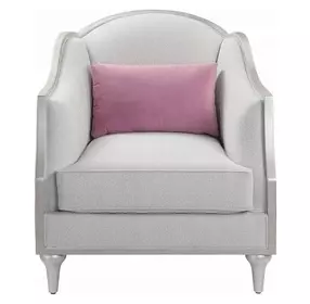 Kasa Beige Upholstered Lounge Chair with Pillow