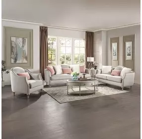 Kasa Beige Upholstered Lounge Chair with Pillow