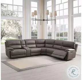 Kantu Brown Synthetic Leather Reclining Sectional Sofa