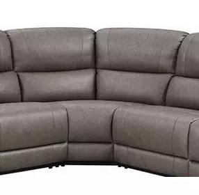 Kantu Brown Synthetic Leather Reclining Sectional Wedge