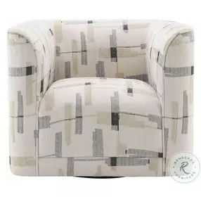 Darya Beige Pattern Fabric Chair with Swivel