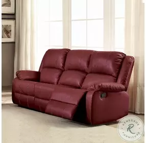 Zuriel Red Reclining 78" Sofa