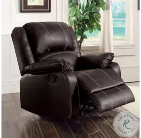 Zuriel Brown Synthetic Leather Rocker Recliner