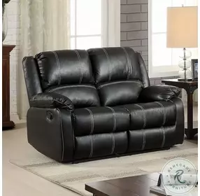 Zuriel Black Reclining 56" Loveseat