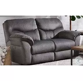 Power Play Charcoal 72" Reclining Loveseat with Power Headrest