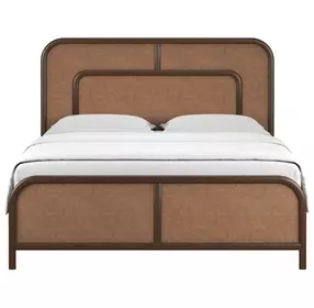 Verge Handcrafted Walnut Woven Panel Bedroom Set