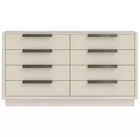 Cotiere Cream Linen Performance Fabric 8 Drawer Dresser