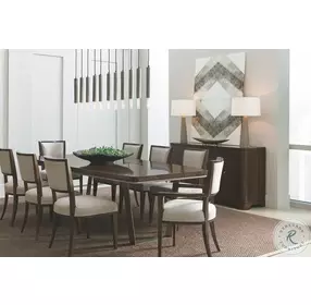 Modern Streamline Aged Bourbon And Smoked Bronze Extendable Dining Table