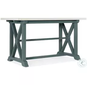 Piers Friendship Textured Sandblasted White And Blue Extendable Counter Height Dining Table