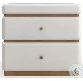 Milos Retro Walnut And Almond Milk Nightstand