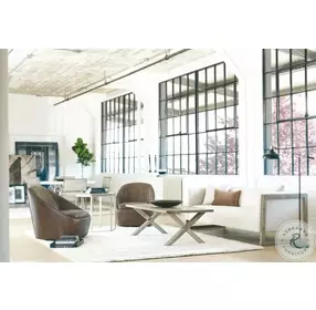 Highland Park Morel And Glazed Silver Gresham Hexagonal End Table