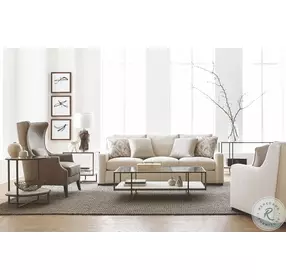 Harlow Bronze And White Travertine Stone Metal Round Chairside Table